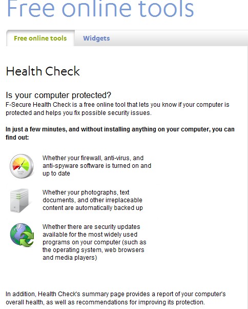 F-Secure HealthCheck